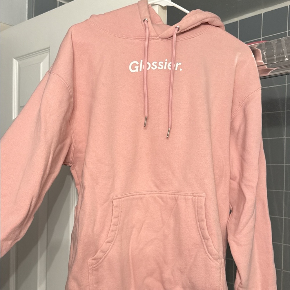 Glossier Pink Hoodie Sweater